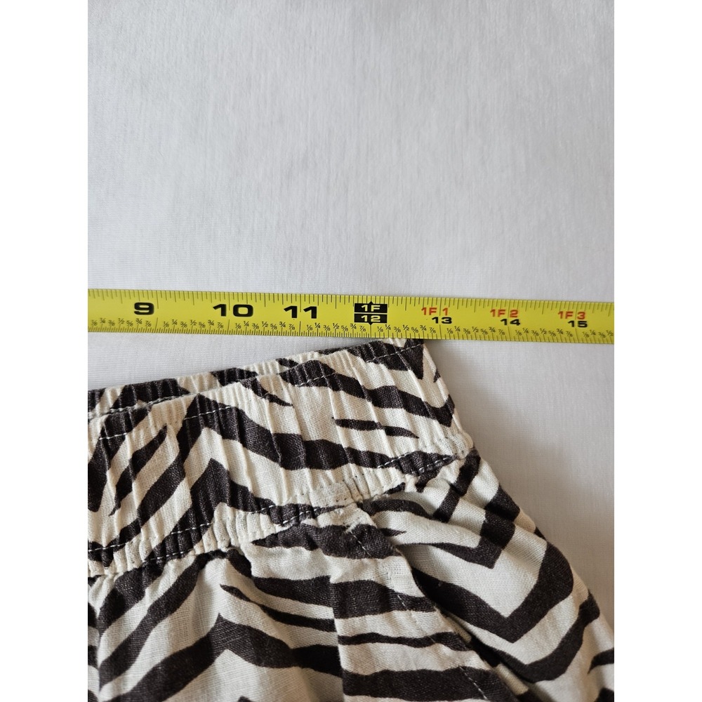 Tahari Brown Striped Zebra Tiger Print Cropped Linen Pants S - Picture 11 of 16